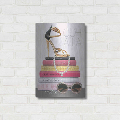 Luxe Metal Art 'Paris Style I Gold and Black' by Marco Fabiano, Metal Wall Art,16x24