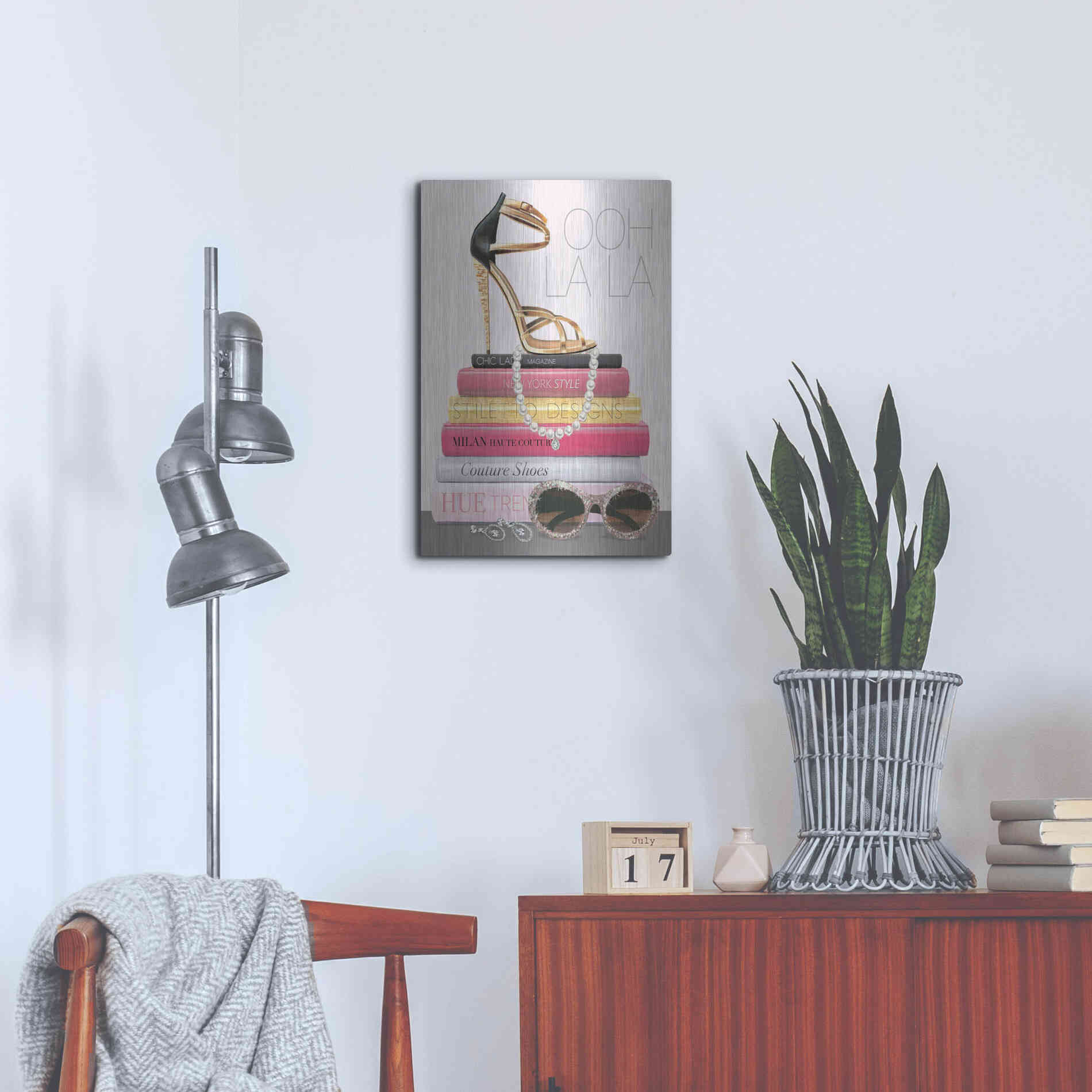 Luxe Metal Art 'Paris Style I Gold and Black' by Marco Fabiano, Metal Wall Art,16x24