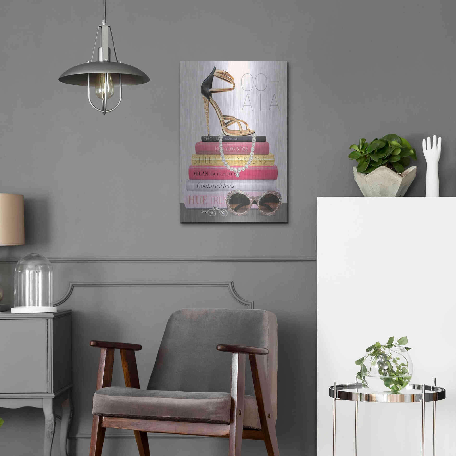 Luxe Metal Art 'Paris Style I Gold and Black' by Marco Fabiano, Metal Wall Art,16x24