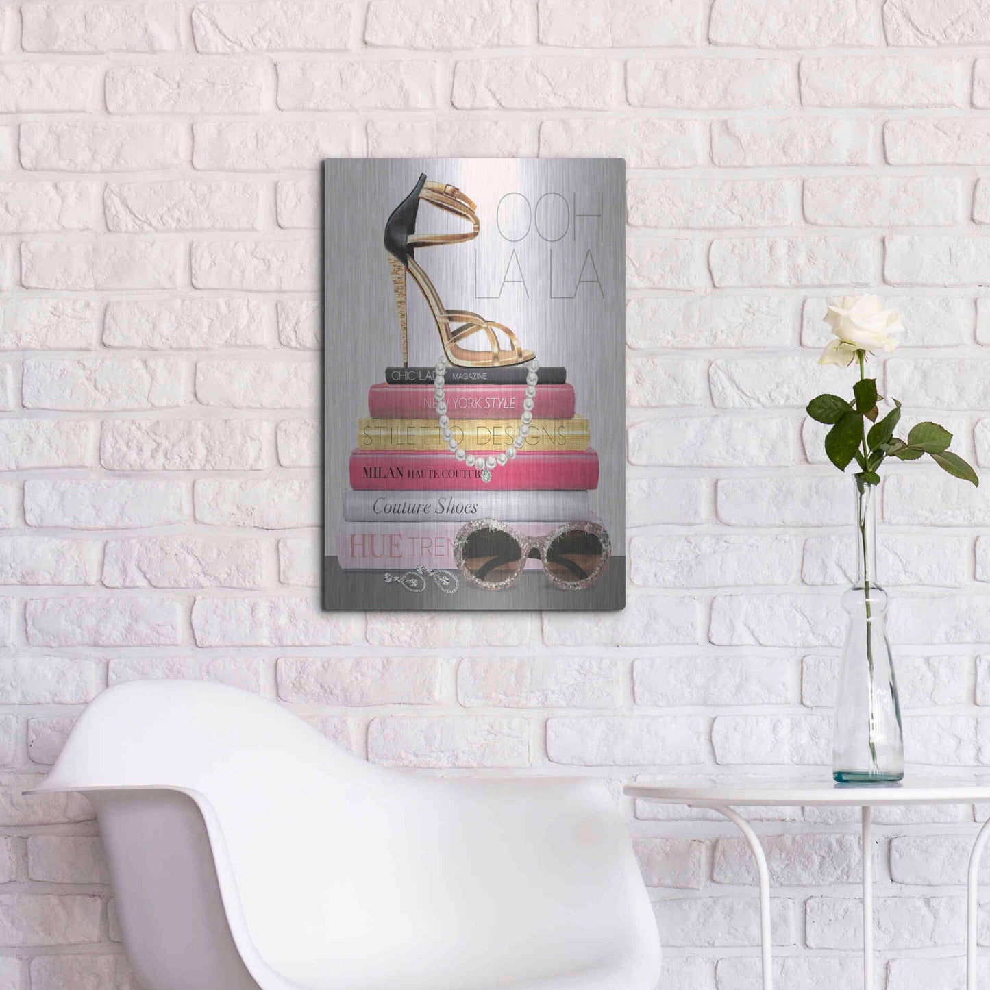 Luxe Metal Art 'Paris Style I Gold and Black' by Marco Fabiano, Metal Wall Art,16x24
