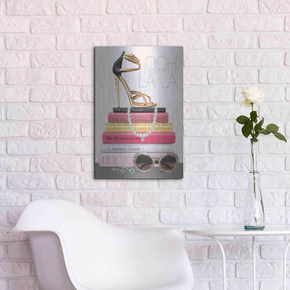 Luxe Metal Art 'Paris Style I Gold and Black' by Marco Fabiano, Metal Wall Art,16x24