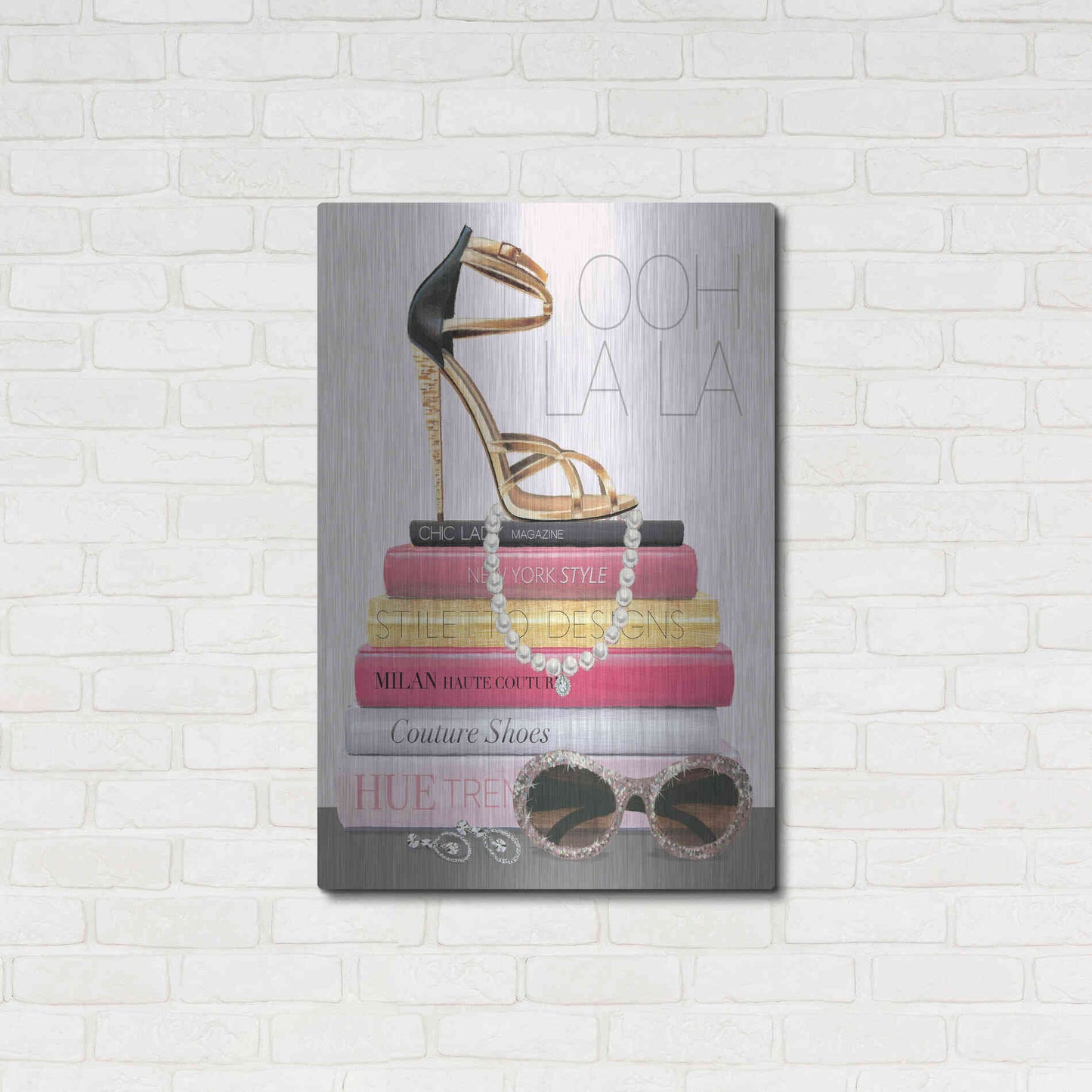 Luxe Metal Art 'Paris Style I Gold and Black' by Marco Fabiano, Metal Wall Art,24x36