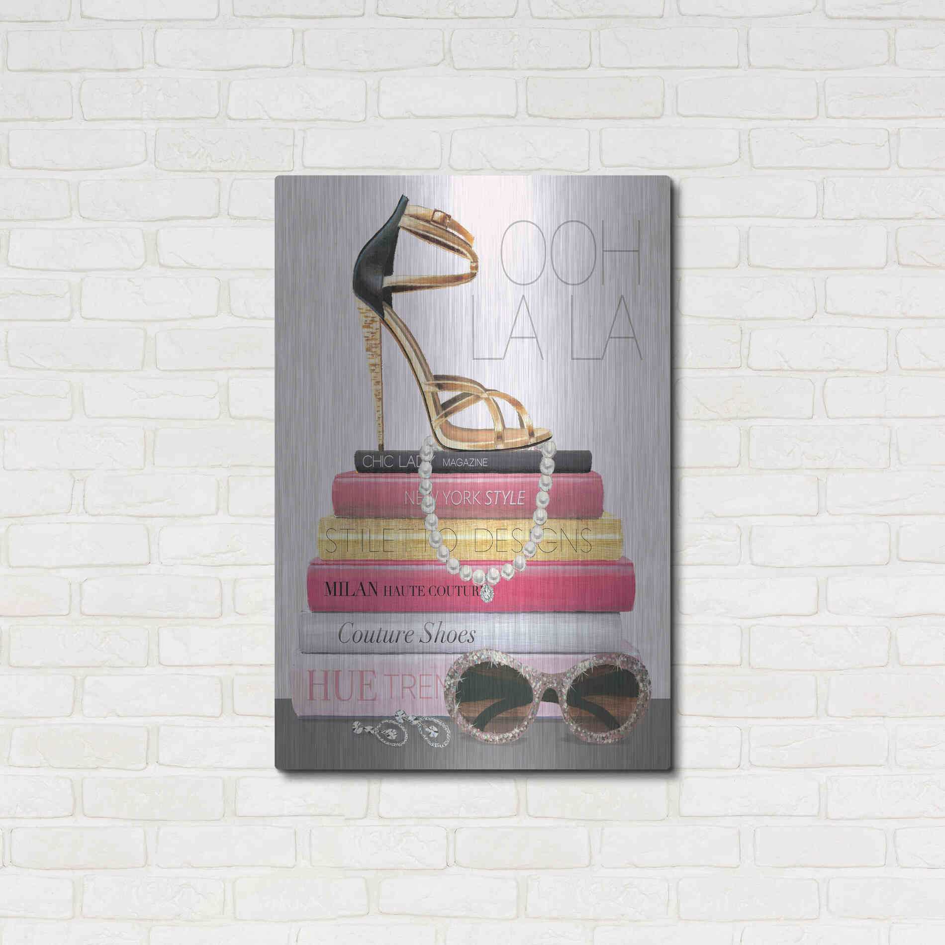 Luxe Metal Art 'Paris Style I Gold and Black' by Marco Fabiano, Metal Wall Art,24x36
