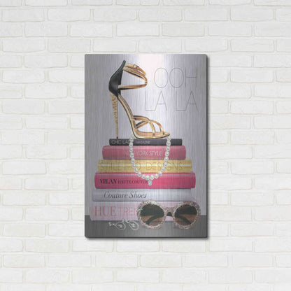 Luxe Metal Art 'Paris Style I Gold and Black' by Marco Fabiano, Metal Wall Art,24x36