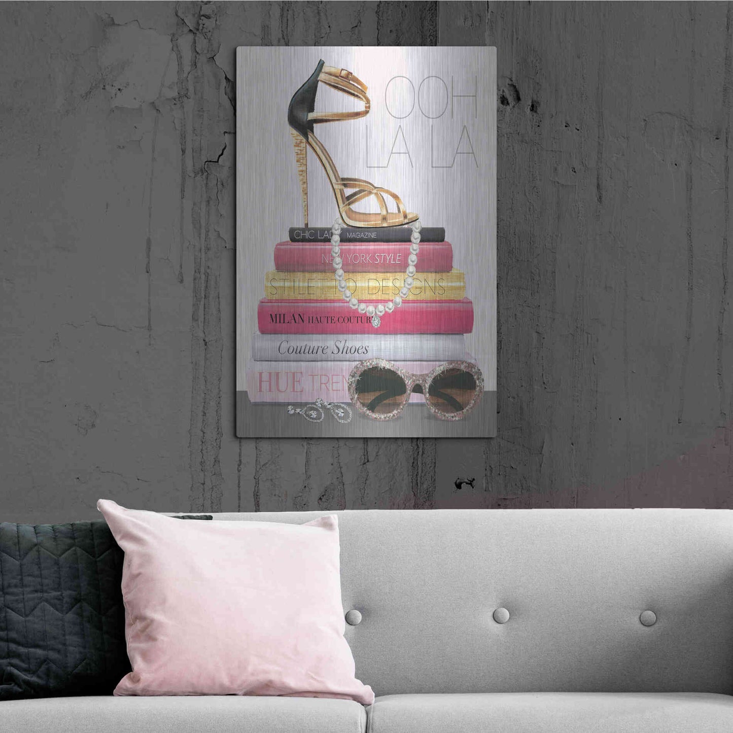 Luxe Metal Art 'Paris Style I Gold and Black' by Marco Fabiano, Metal Wall Art,24x36