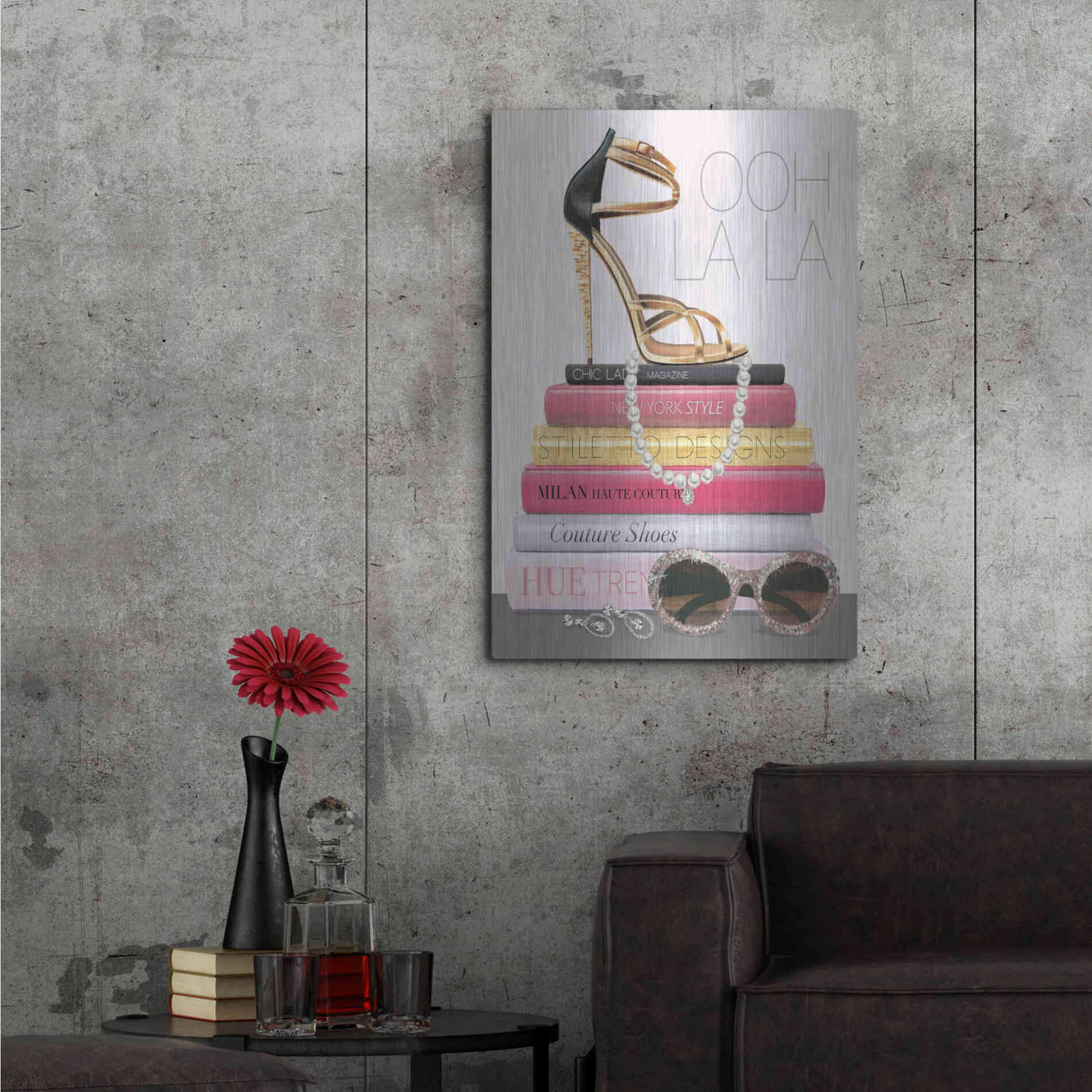Luxe Metal Art 'Paris Style I Gold and Black' by Marco Fabiano, Metal Wall Art,24x36