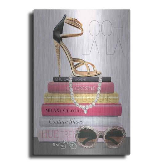 Luxe Metal Art 'Paris Style I Gold and Black' by Marco Fabiano, Metal Wall Art