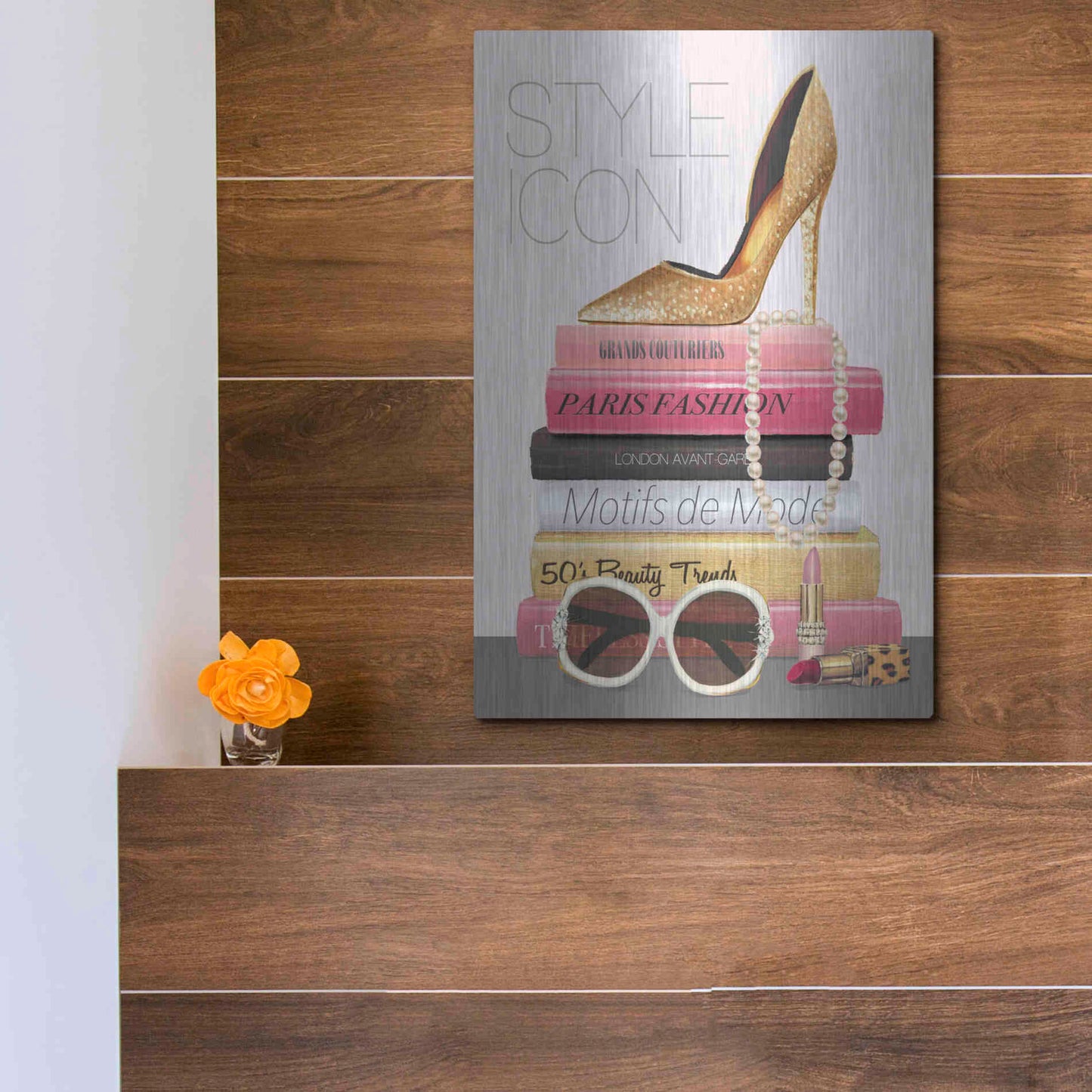 Luxe Metal Art 'Paris Style II Gold and Black' by Marco Fabiano, Metal Wall Art,12x16