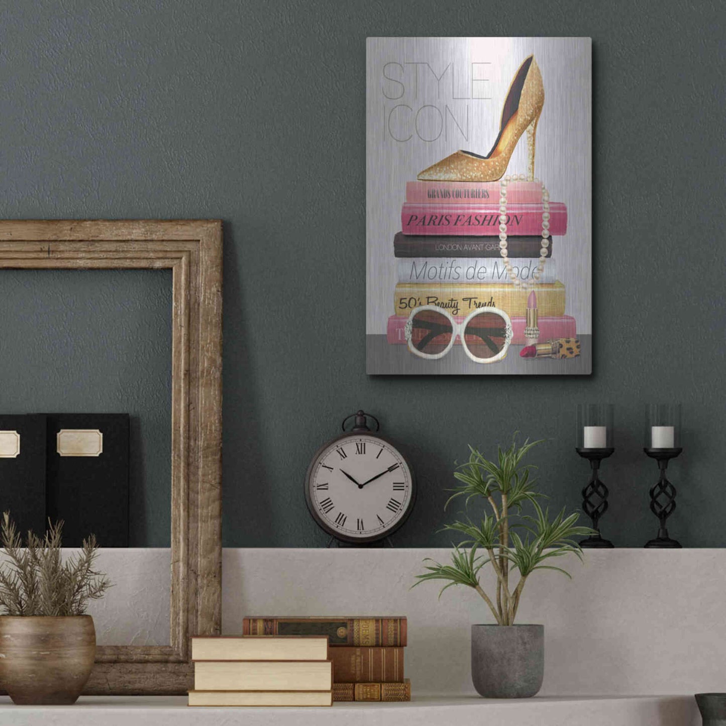 Luxe Metal Art 'Paris Style II Gold and Black' by Marco Fabiano, Metal Wall Art,12x16