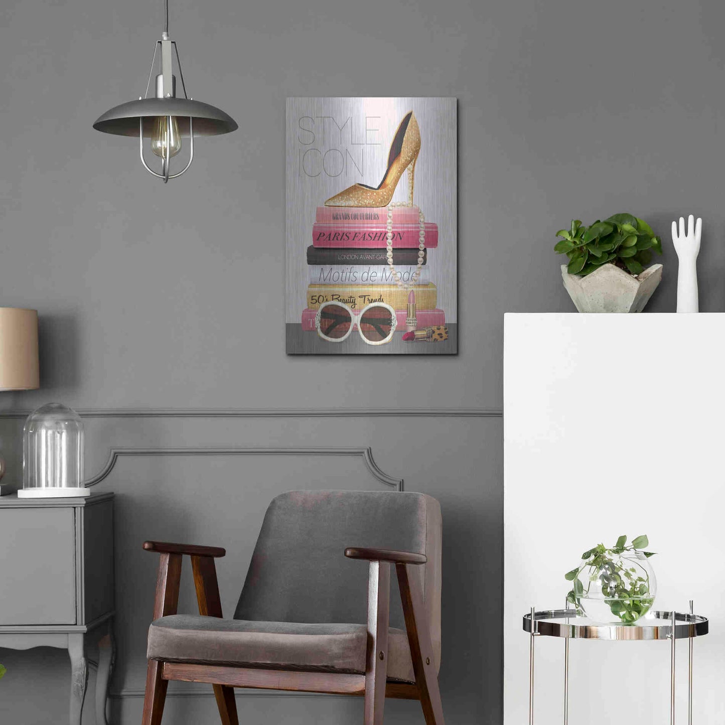 Luxe Metal Art 'Paris Style II Gold and Black' by Marco Fabiano, Metal Wall Art,16x24