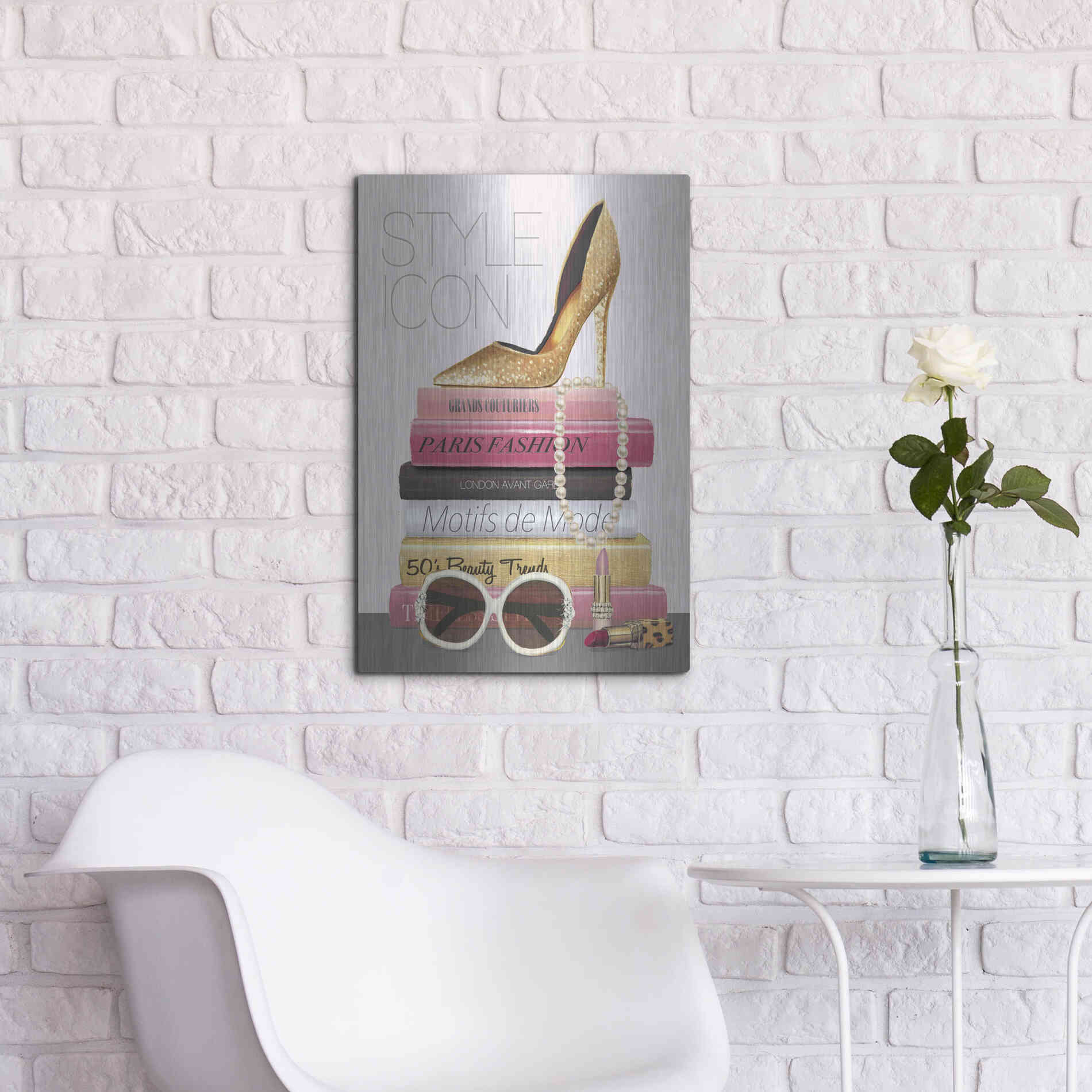 Luxe Metal Art 'Paris Style II Gold and Black' by Marco Fabiano, Metal Wall Art,16x24