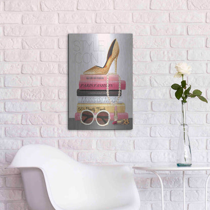 Luxe Metal Art 'Paris Style II Gold and Black' by Marco Fabiano, Metal Wall Art,16x24