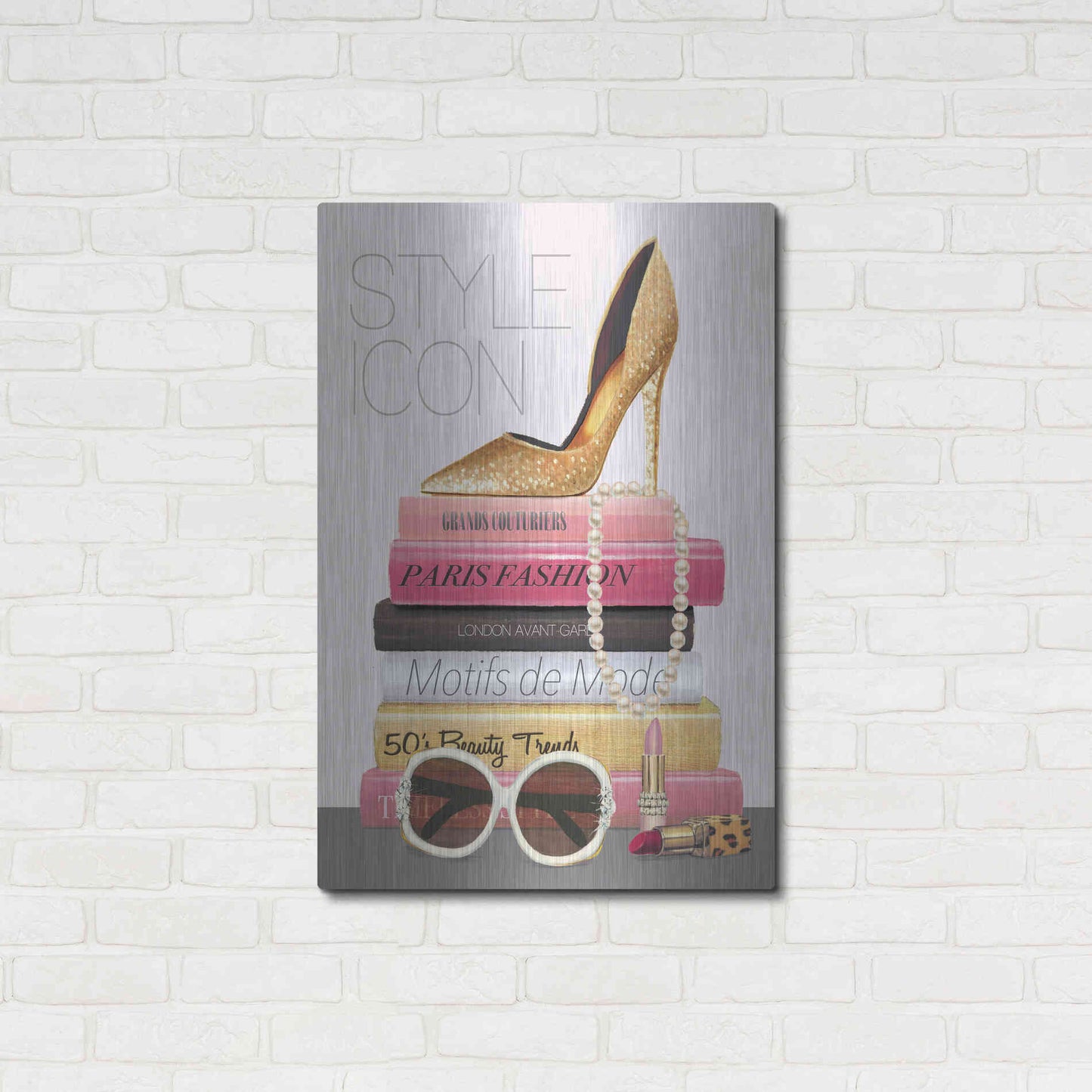 Luxe Metal Art 'Paris Style II Gold and Black' by Marco Fabiano, Metal Wall Art,24x36