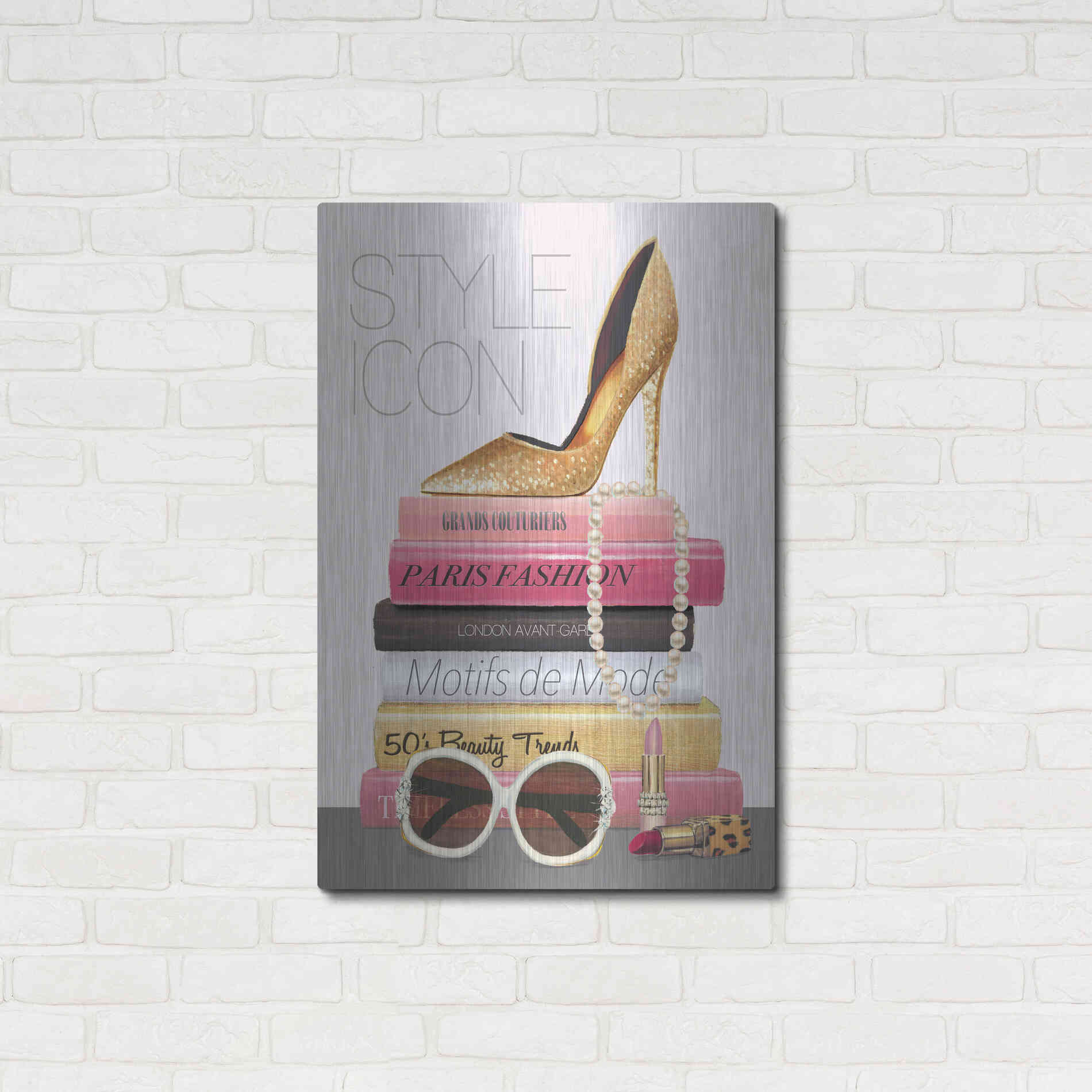 Luxe Metal Art 'Paris Style II Gold and Black' by Marco Fabiano, Metal Wall Art,24x36