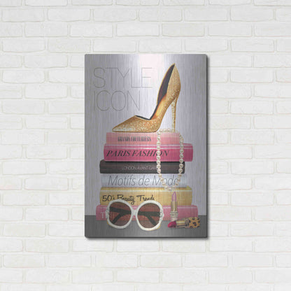 Luxe Metal Art 'Paris Style II Gold and Black' by Marco Fabiano, Metal Wall Art,24x36