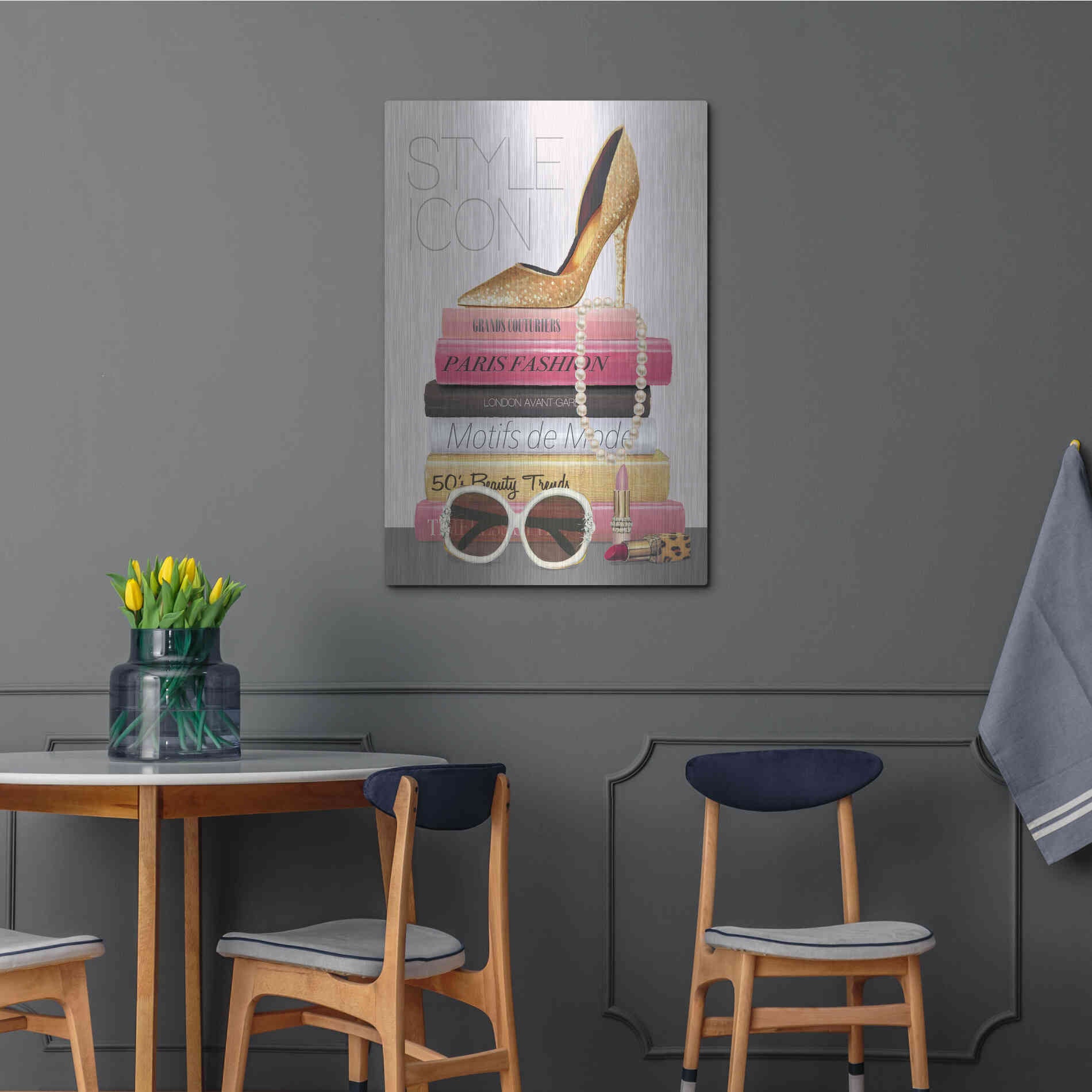 Luxe Metal Art 'Paris Style II Gold and Black' by Marco Fabiano, Metal Wall Art,24x36