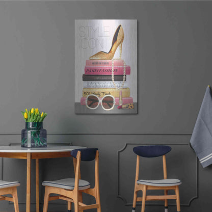 Luxe Metal Art 'Paris Style II Gold and Black' by Marco Fabiano, Metal Wall Art,24x36