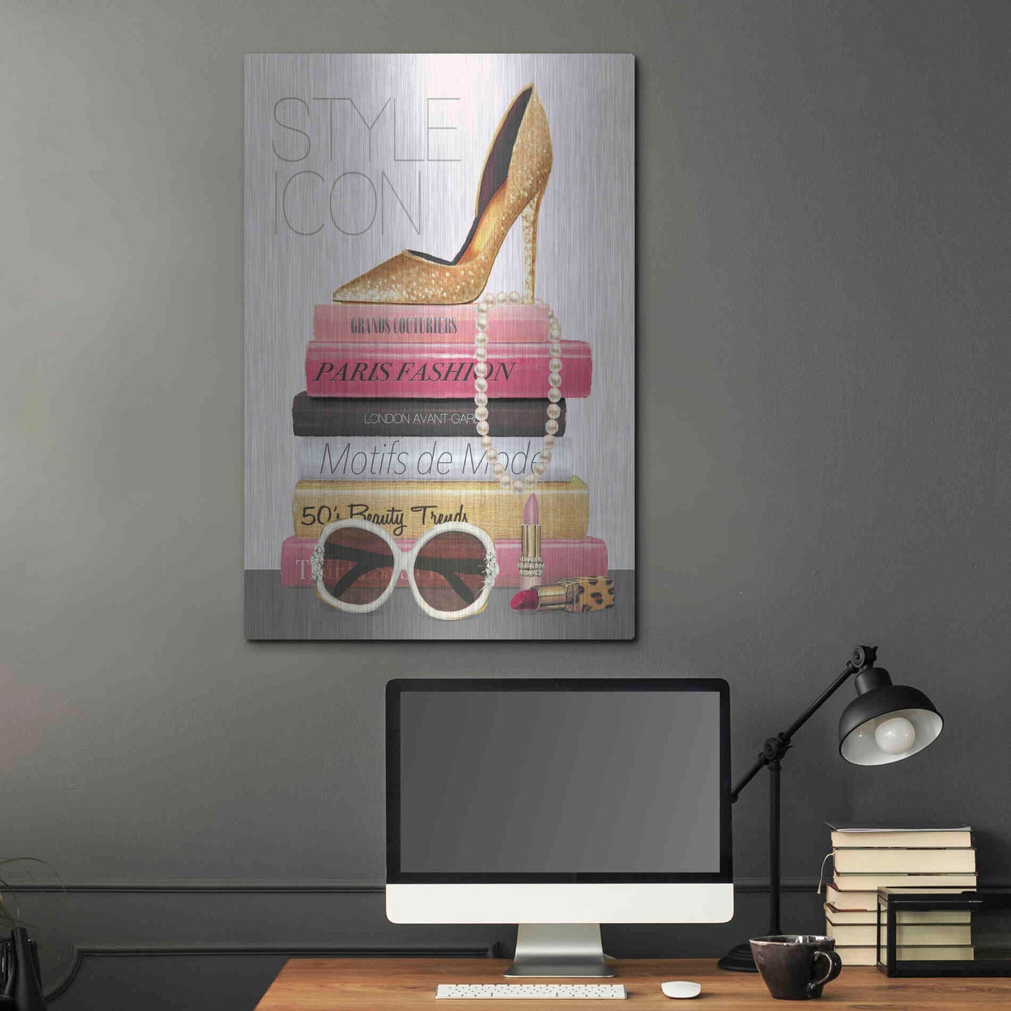 Luxe Metal Art 'Paris Style II Gold and Black' by Marco Fabiano, Metal Wall Art,24x36