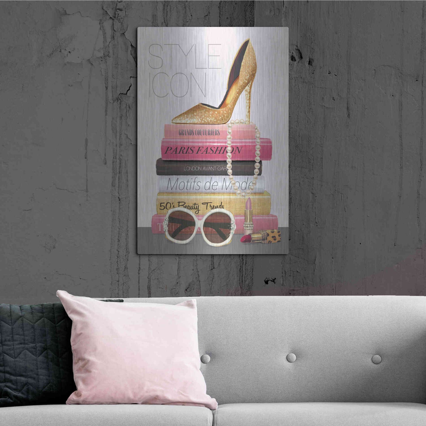 Luxe Metal Art 'Paris Style II Gold and Black' by Marco Fabiano, Metal Wall Art,24x36