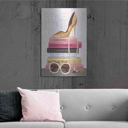 Luxe Metal Art 'Paris Style II Gold and Black' by Marco Fabiano, Metal Wall Art,24x36