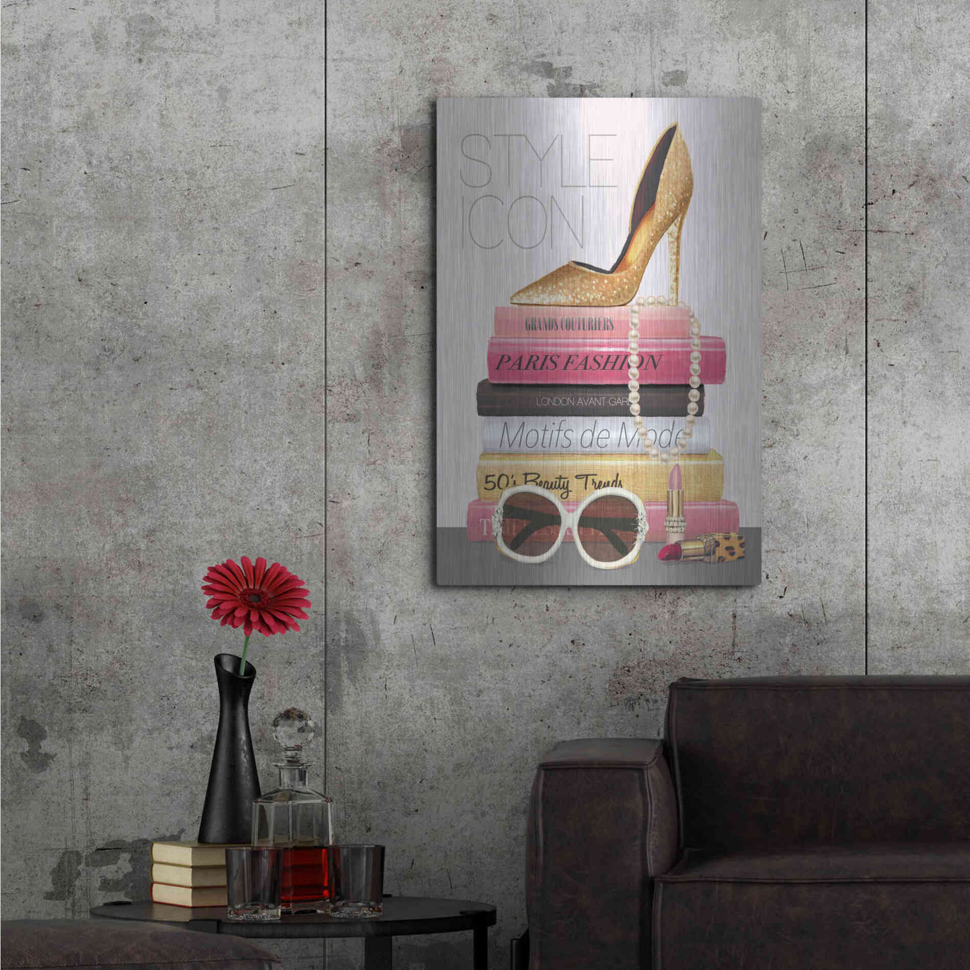 Luxe Metal Art 'Paris Style II Gold and Black' by Marco Fabiano, Metal Wall Art,24x36
