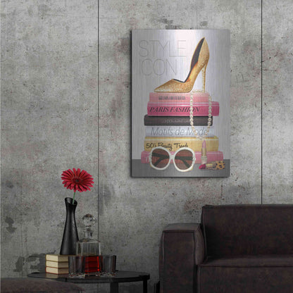 Luxe Metal Art 'Paris Style II Gold and Black' by Marco Fabiano, Metal Wall Art,24x36