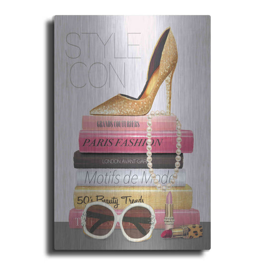 Luxe Metal Art 'Paris Style II Gold and Black' by Marco Fabiano, Metal Wall Art