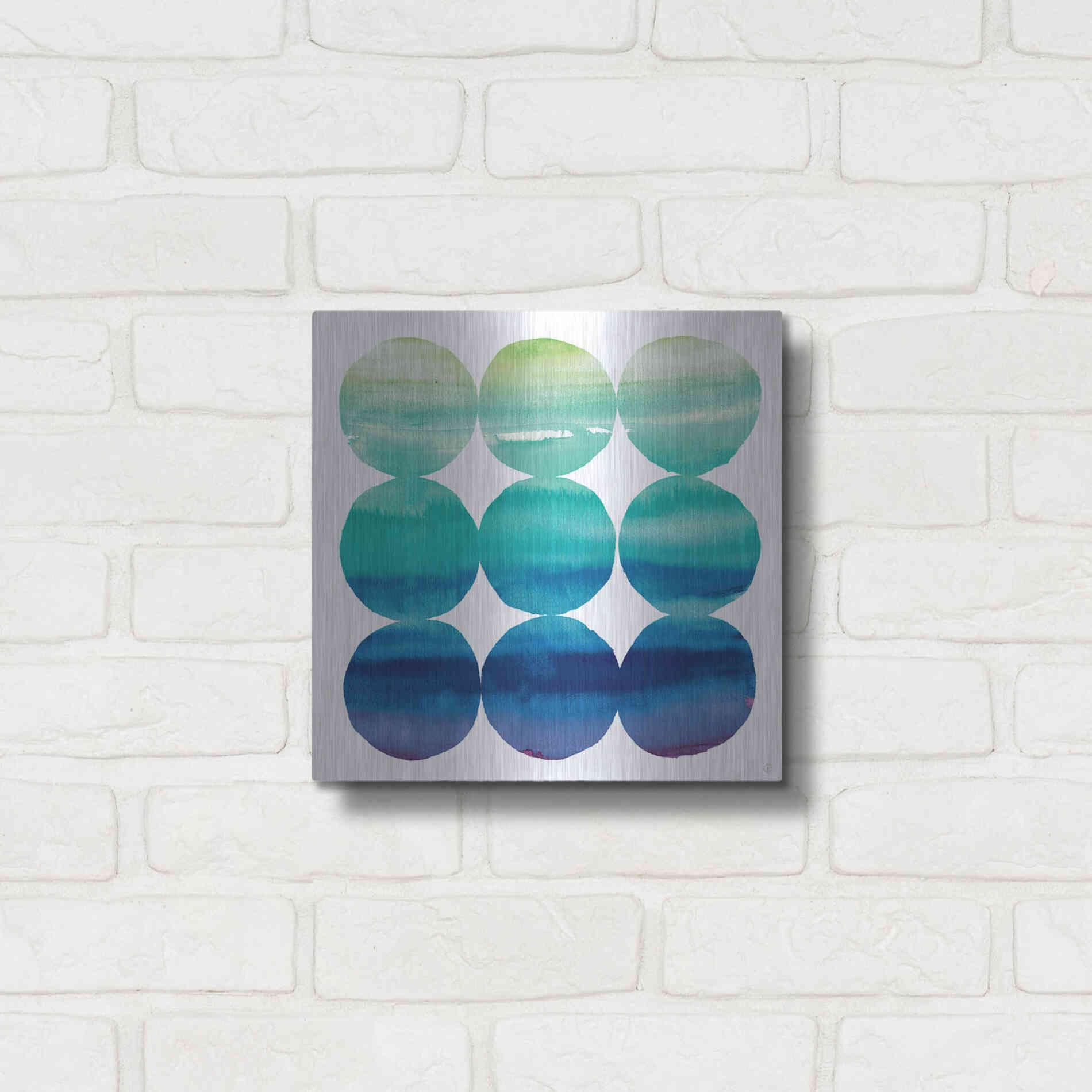 Luxe Metal Art 'Summer Dots III' by Elyse DeNeige, Metal Wall Art,12x12