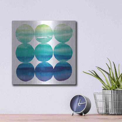 Luxe Metal Art 'Summer Dots III' by Elyse DeNeige, Metal Wall Art,12x12