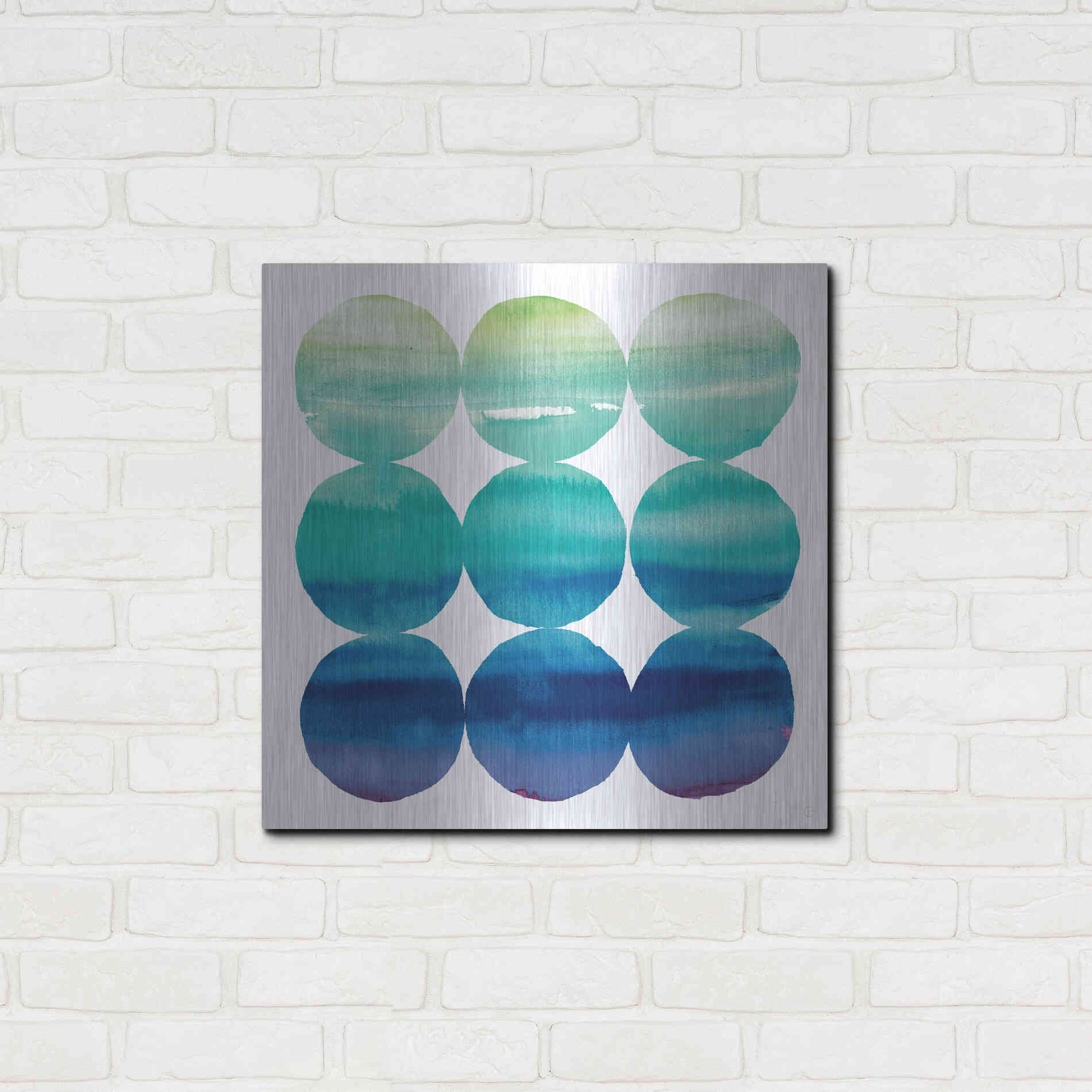 Luxe Metal Art 'Summer Dots III' by Elyse DeNeige, Metal Wall Art,24x24