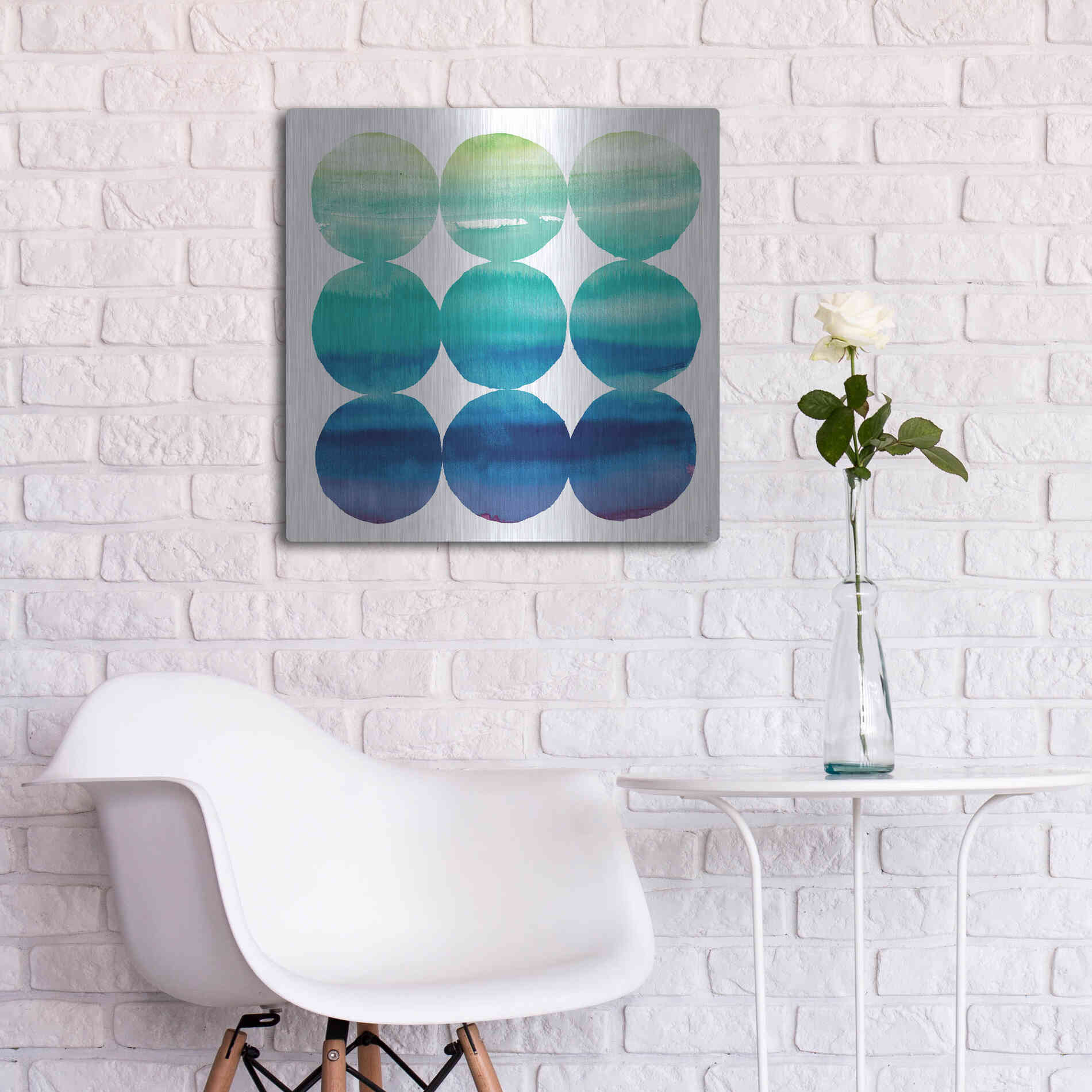 Luxe Metal Art 'Summer Dots III' by Elyse DeNeige, Metal Wall Art,24x24