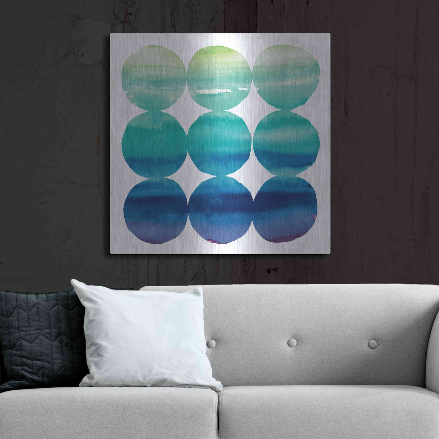 Luxe Metal Art 'Summer Dots III' by Elyse DeNeige, Metal Wall Art,36x36