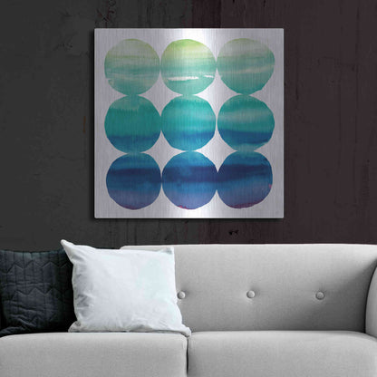 Luxe Metal Art 'Summer Dots III' by Elyse DeNeige, Metal Wall Art,36x36