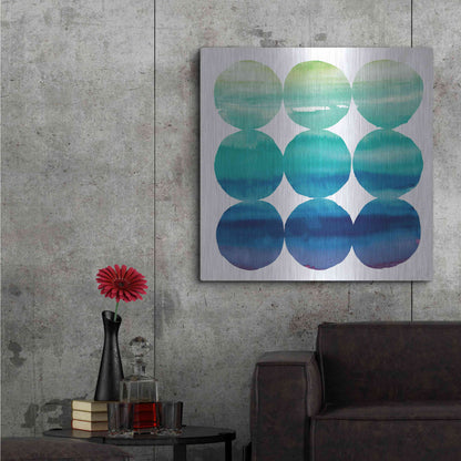 Luxe Metal Art 'Summer Dots III' by Elyse DeNeige, Metal Wall Art,36x36