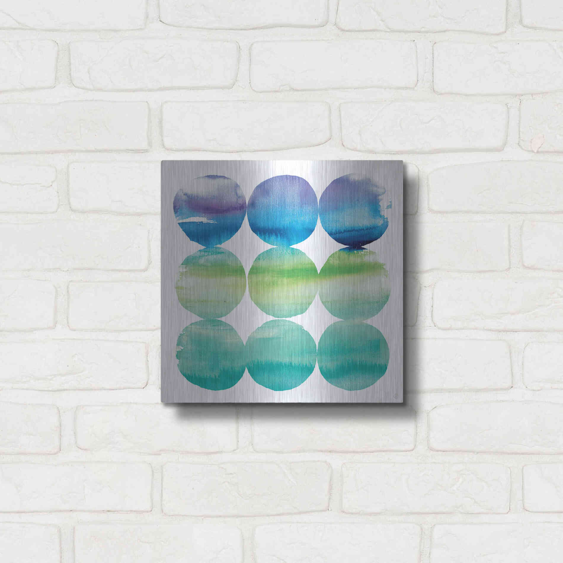 Luxe Metal Art 'Summer Dots II' by Elyse DeNeige, Metal Wall Art,12x12