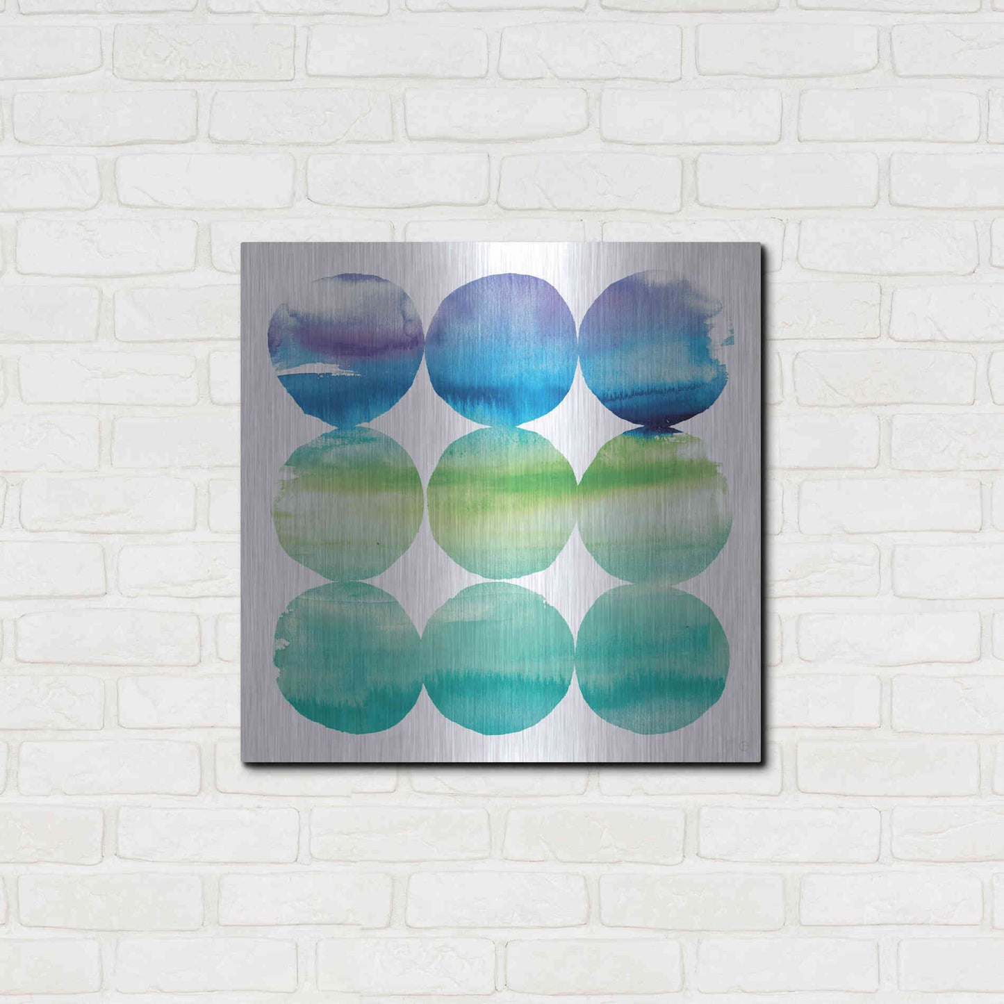 Luxe Metal Art 'Summer Dots II' by Elyse DeNeige, Metal Wall Art,24x24
