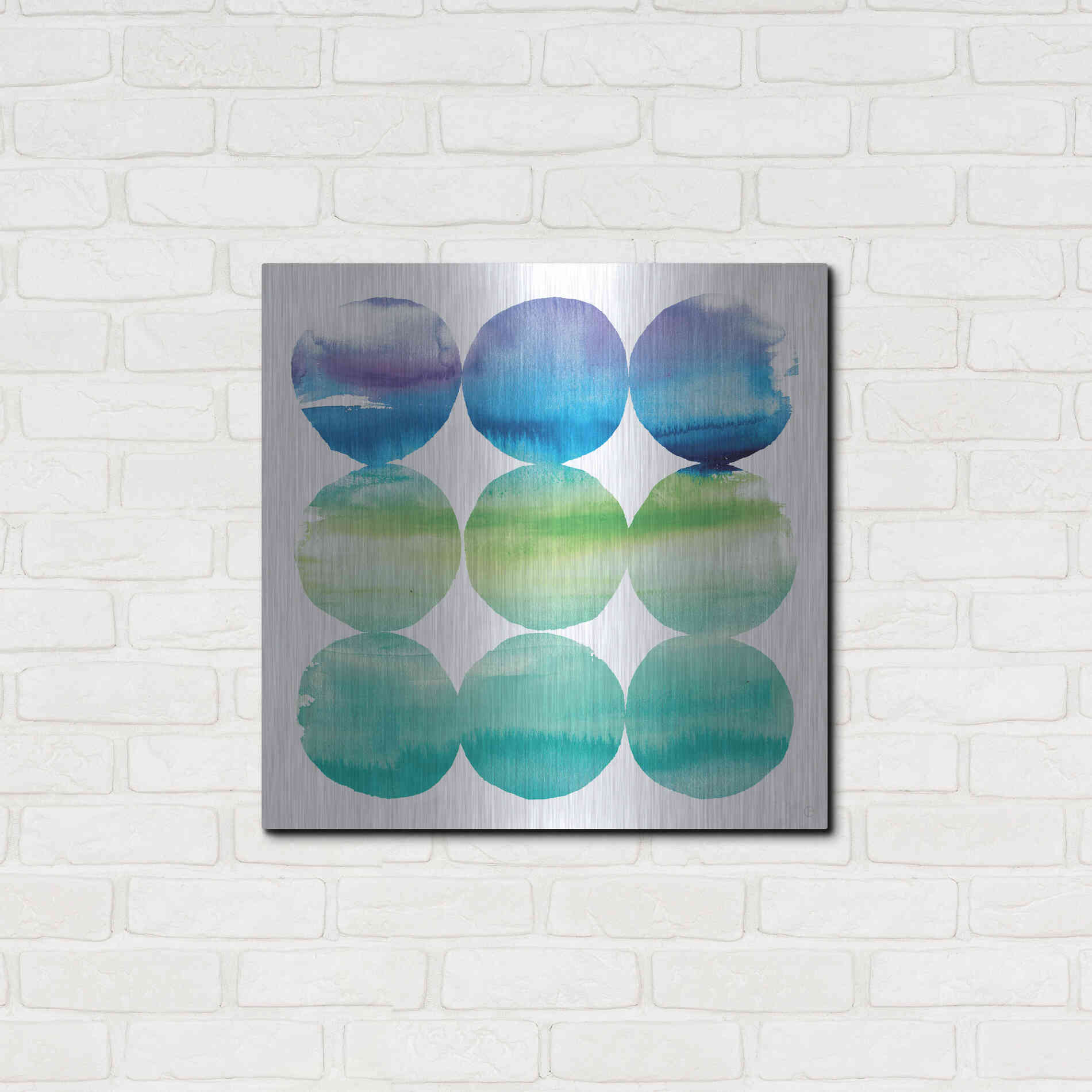 Luxe Metal Art 'Summer Dots II' by Elyse DeNeige, Metal Wall Art,24x24