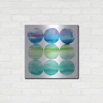 Luxe Metal Art 'Summer Dots II' by Elyse DeNeige, Metal Wall Art,24x24