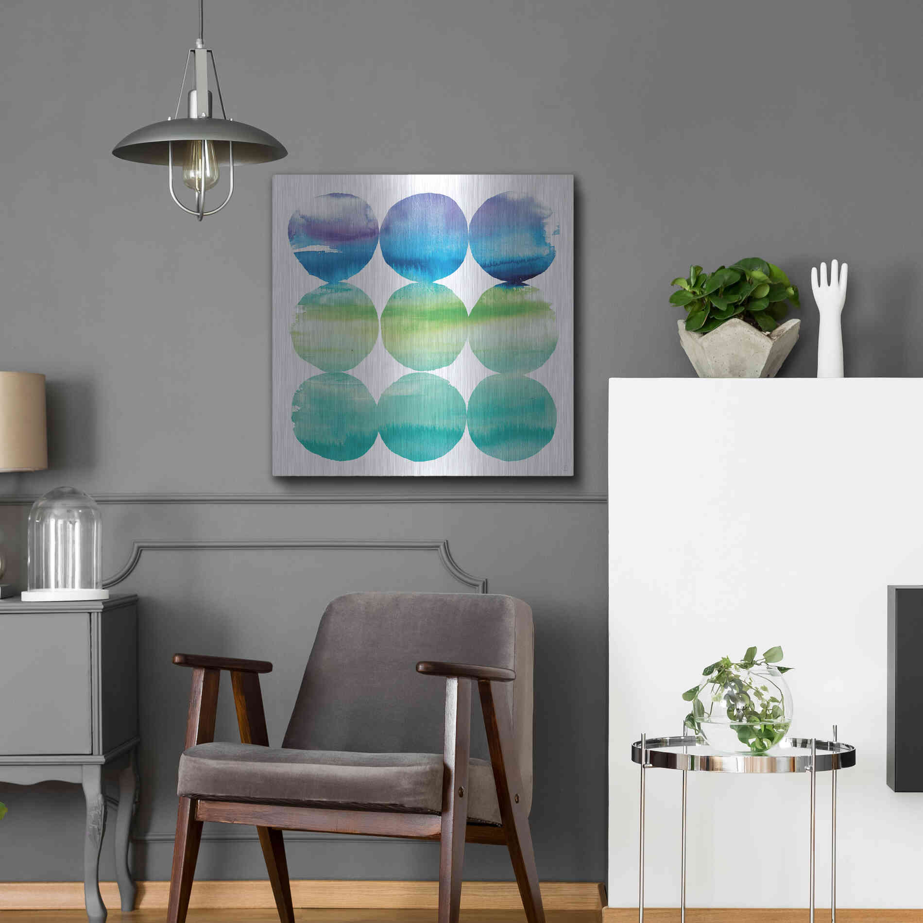 Luxe Metal Art 'Summer Dots II' by Elyse DeNeige, Metal Wall Art,24x24