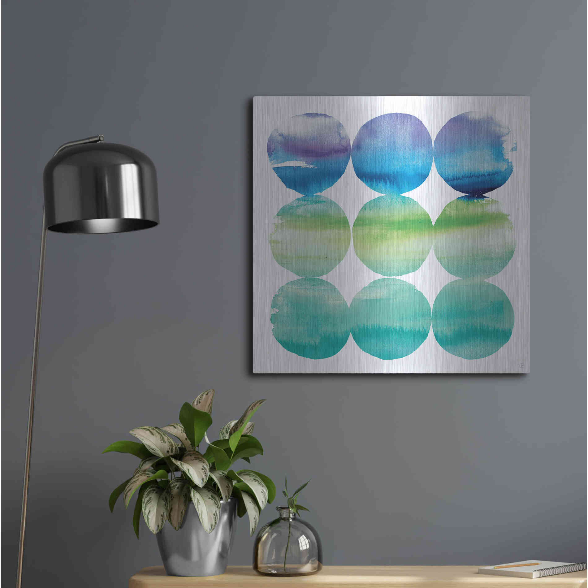 Luxe Metal Art 'Summer Dots II' by Elyse DeNeige, Metal Wall Art,24x24