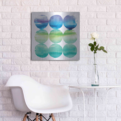 Luxe Metal Art 'Summer Dots II' by Elyse DeNeige, Metal Wall Art,24x24