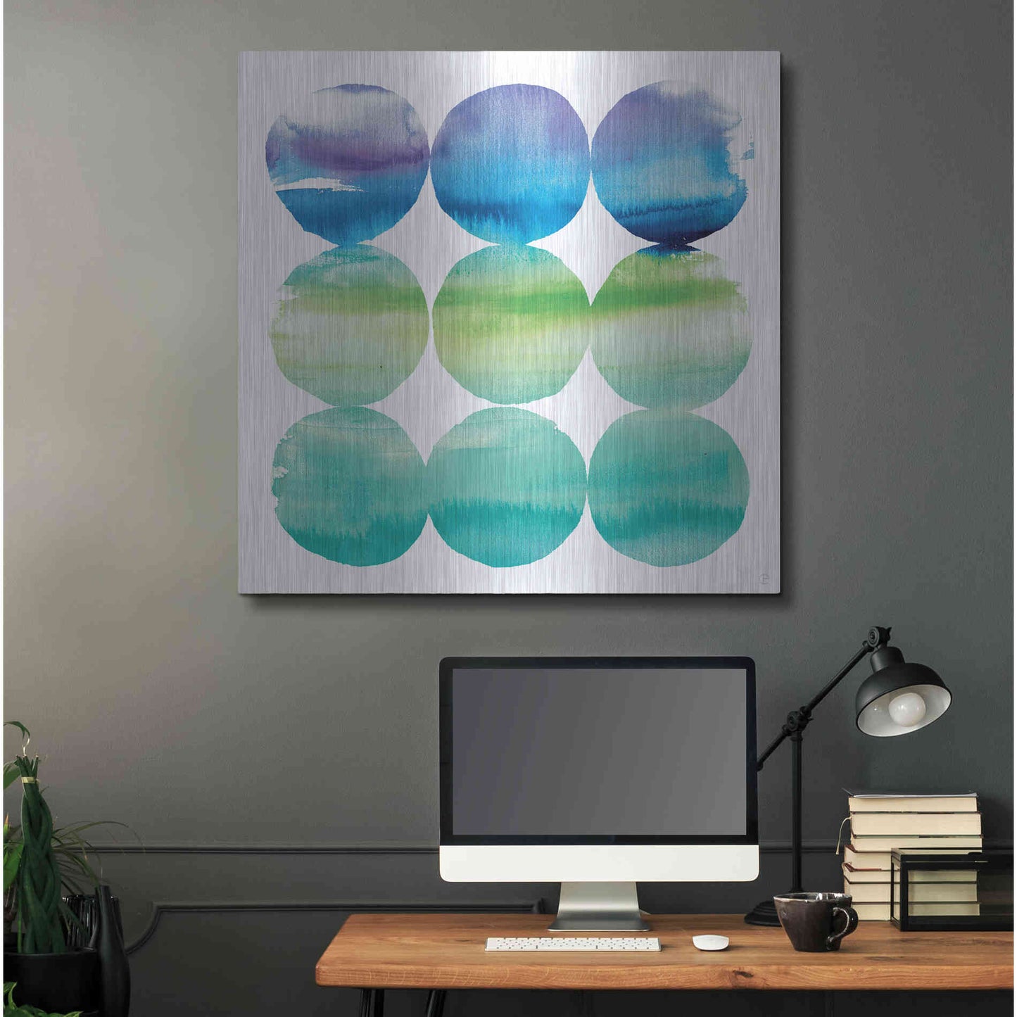 Luxe Metal Art 'Summer Dots II' by Elyse DeNeige, Metal Wall Art,36x36
