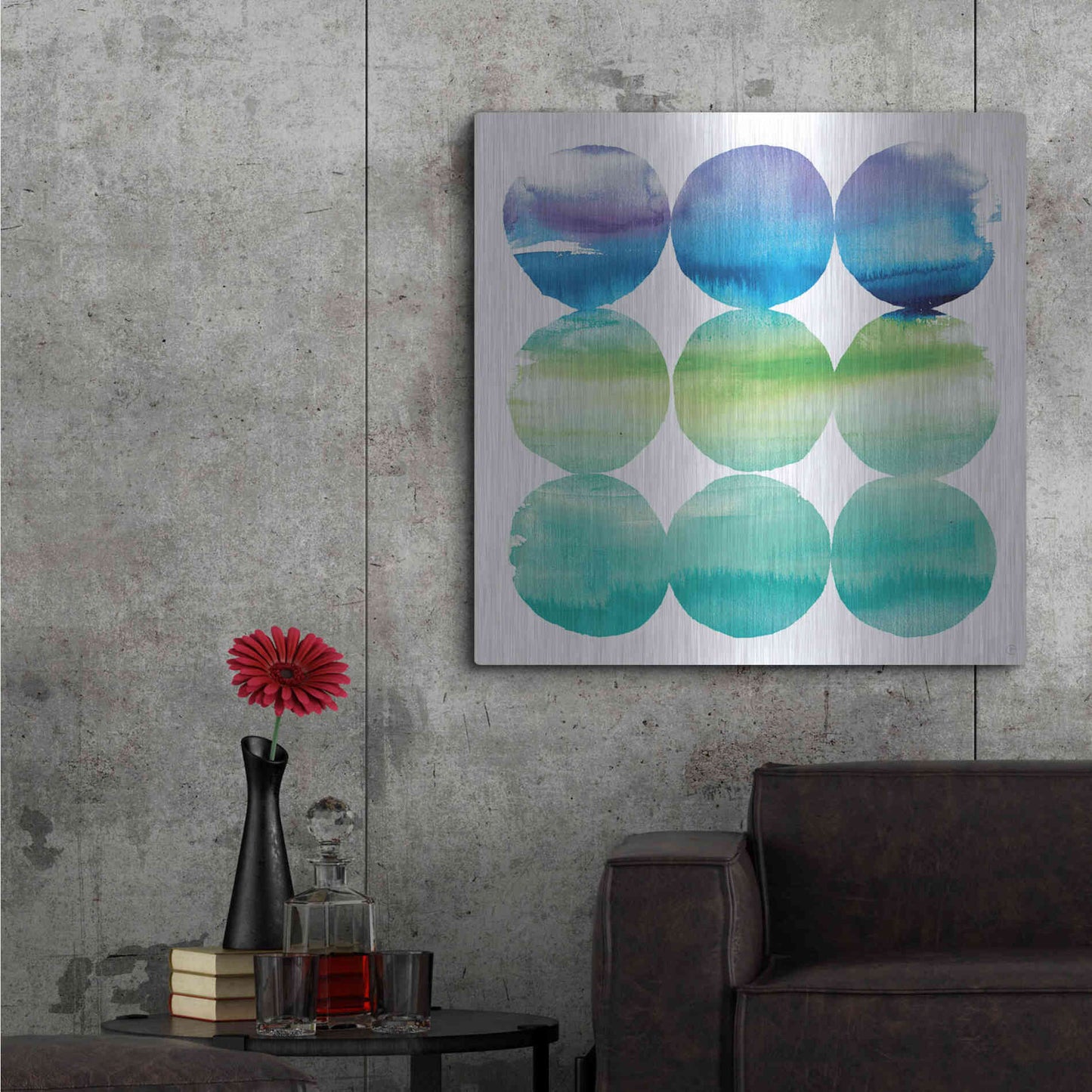 Luxe Metal Art 'Summer Dots II' by Elyse DeNeige, Metal Wall Art,36x36