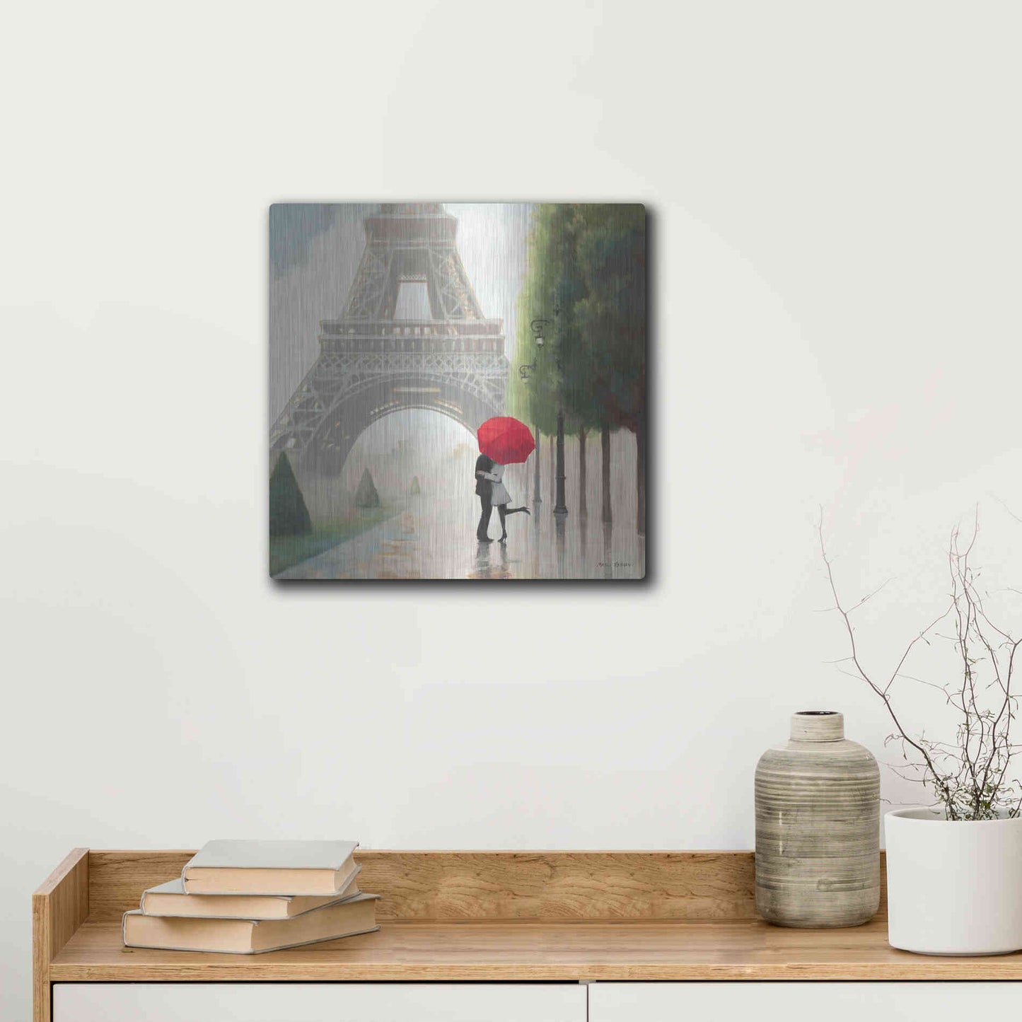 Luxe Metal Art 'Paris Romance II' by Marco Fabiano, Metal Wall Art,12x12