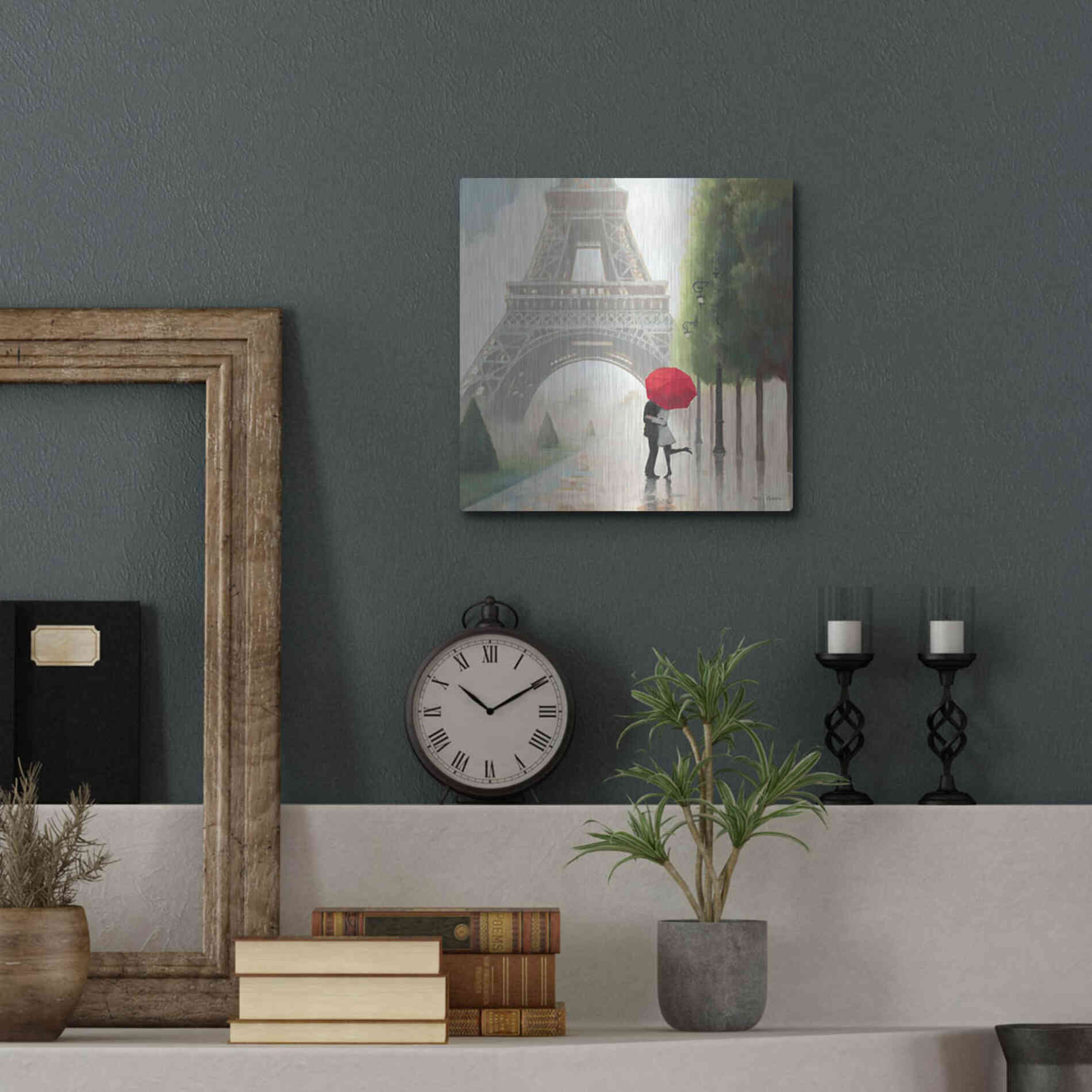 Luxe Metal Art 'Paris Romance II' by Marco Fabiano, Metal Wall Art,12x12