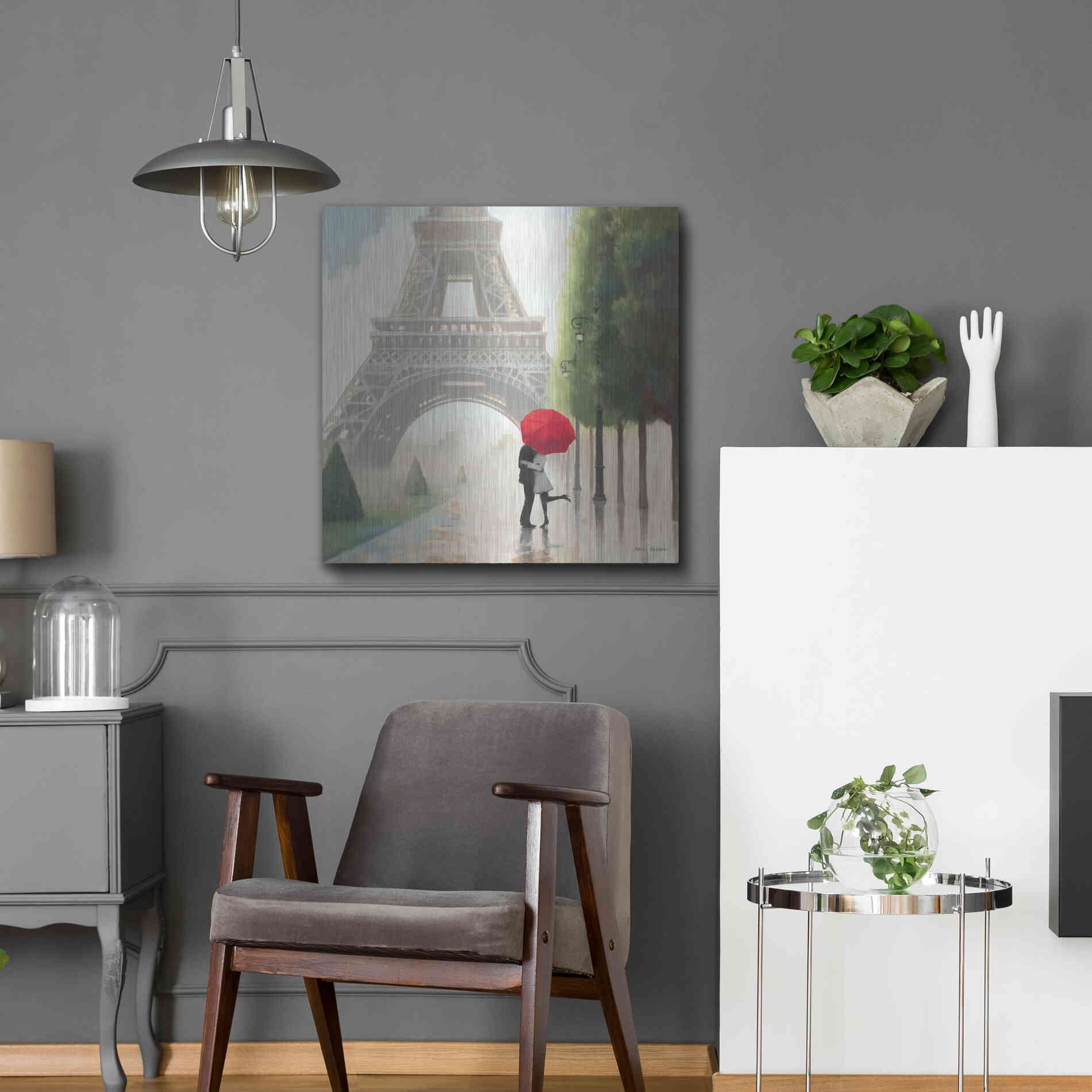 Luxe Metal Art 'Paris Romance II' by Marco Fabiano, Metal Wall Art,24x24