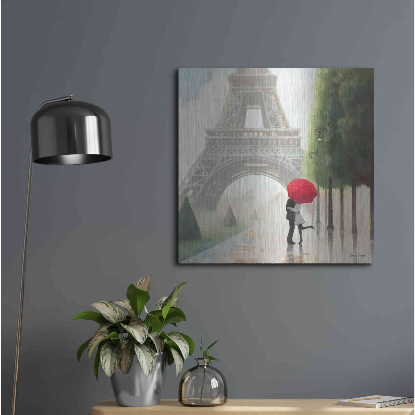 Luxe Metal Art 'Paris Romance II' by Marco Fabiano, Metal Wall Art,24x24