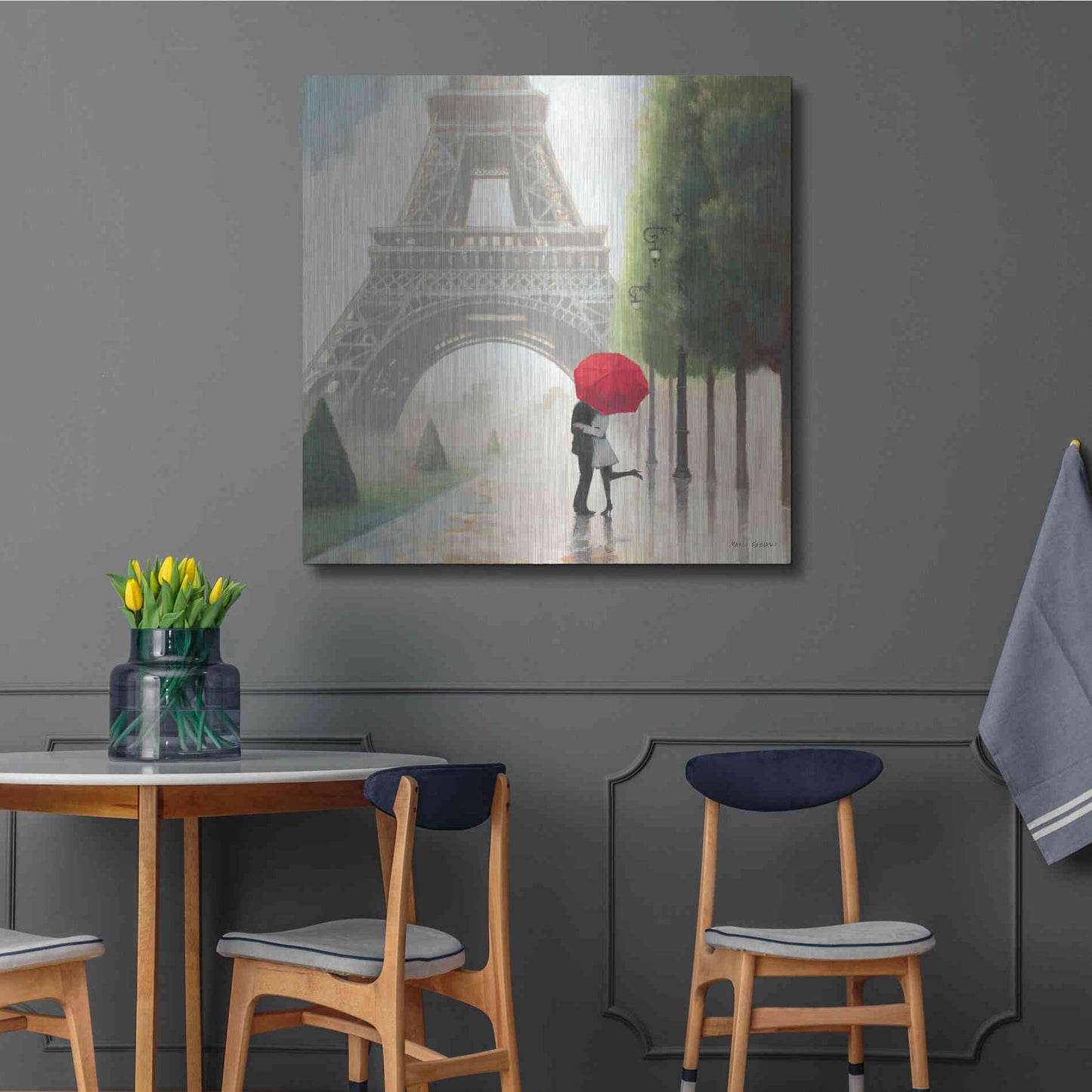 Luxe Metal Art 'Paris Romance II' by Marco Fabiano, Metal Wall Art,36x36