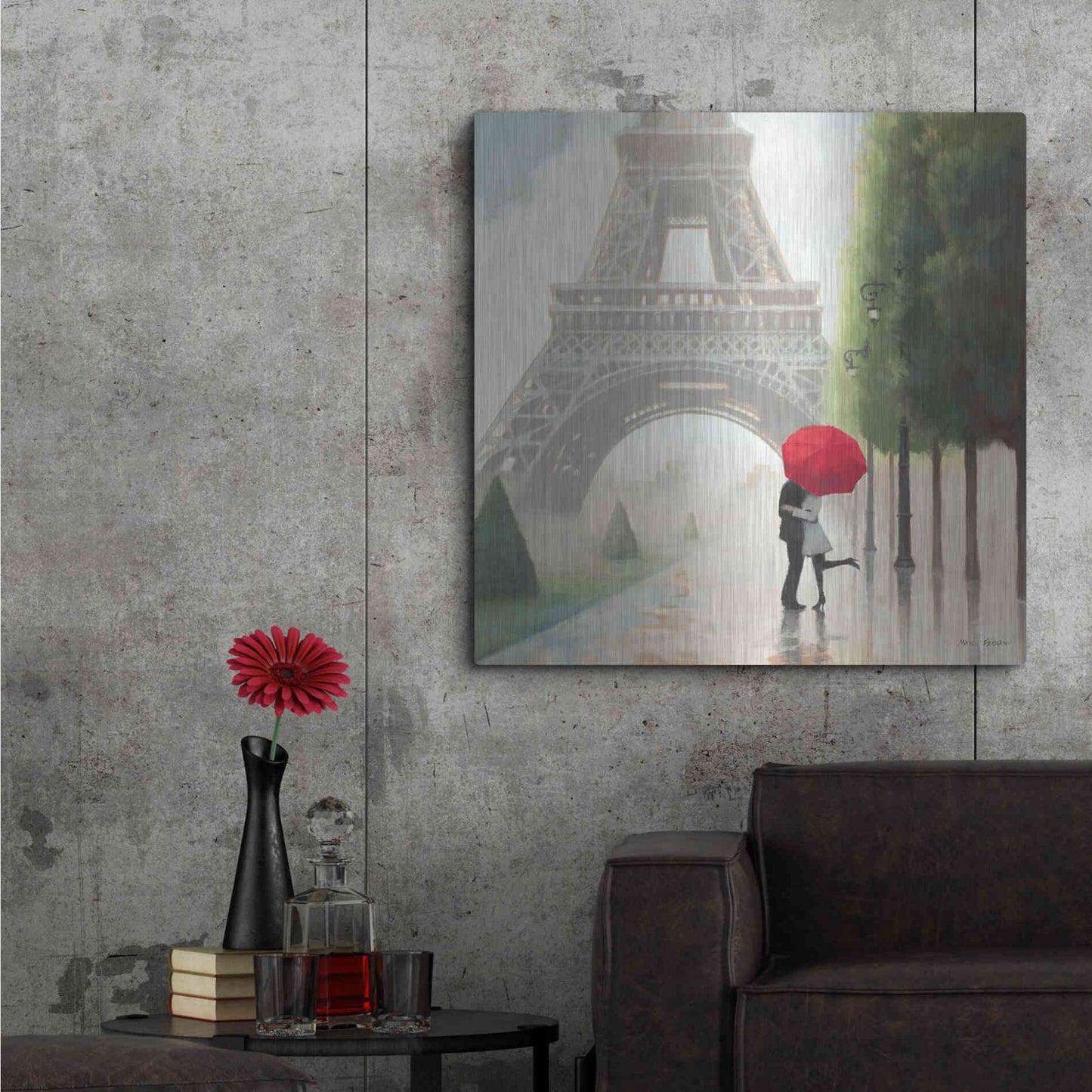 Luxe Metal Art 'Paris Romance II' by Marco Fabiano, Metal Wall Art,36x36