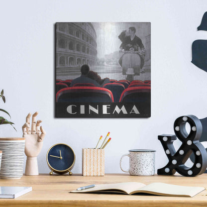 Luxe Metal Art 'Cinema Roma' by Marco Fabiano, Metal Wall Art,12x12